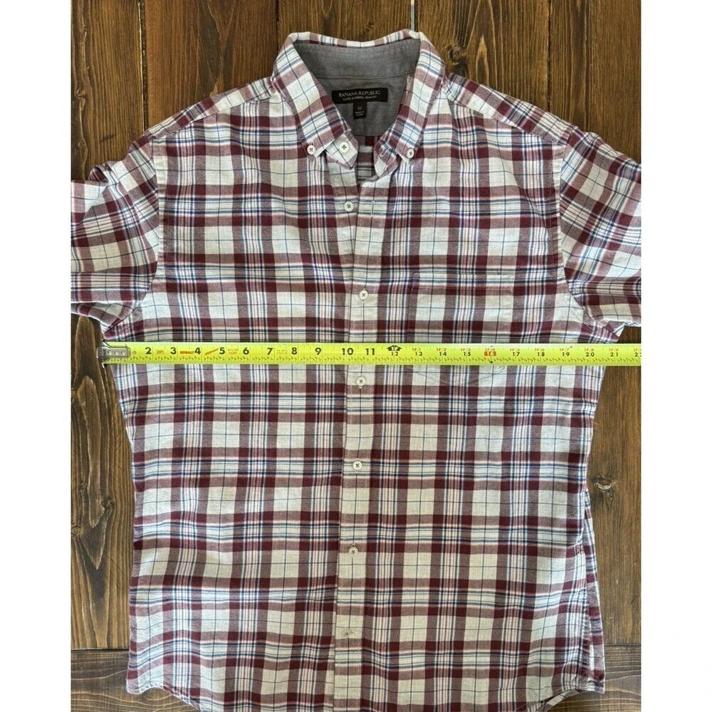 BANANA REPUBLIC Luxe FLANNEL Long Sleeve 100% COTTON Button Up SLIM FIT Medium